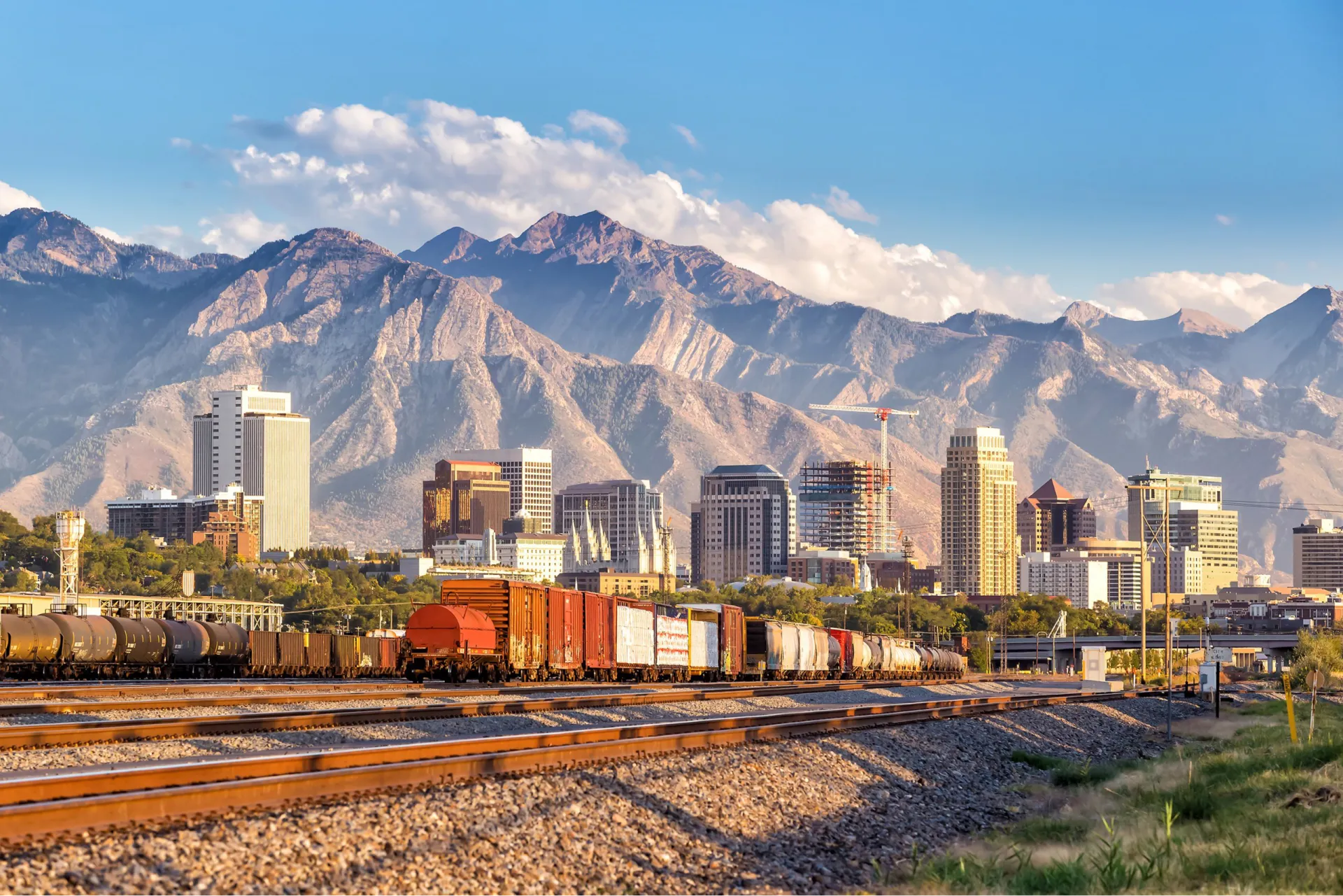 Downtown Salt Lake City skyline Utah in USA