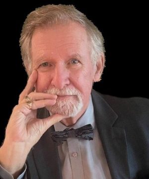 James on black background